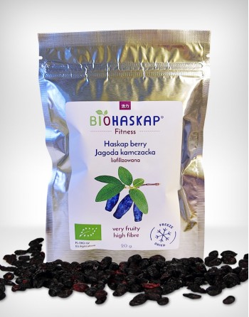 liofilizowana ekologiczna jagoda kamczacka BIOHASKAP ® Fitness, 20g, wysoka zawartość błonnika