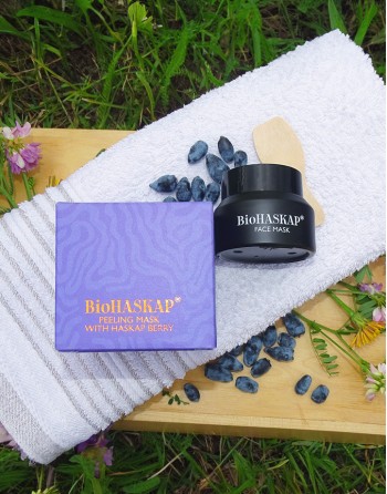 BioHASKAP® Maseczka-peeling z jagodą kamczacką, 30 mL. Dla każdego rodzaju skóry. Hipoalergiczna. Bez konserwantów i silikonów